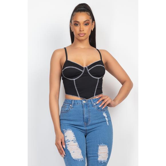 Rachell`s Boutique Tops - Bustier Sleeveless Ribbed Top
